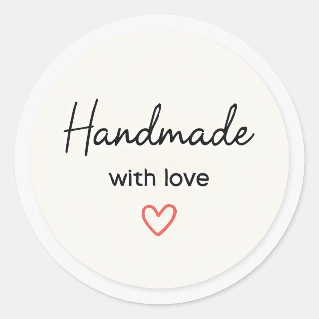 Adesivo Minimal handmade with love sticker (Frente)