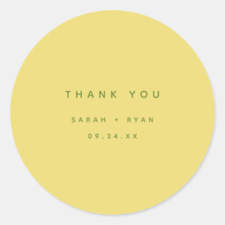 Adesivo Minimal Lemon Yellow "Thank You" Custom Wedding