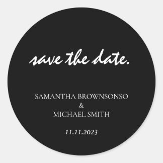 Adesivo Minimal Limpo Simples Preto casamento Salve a Data