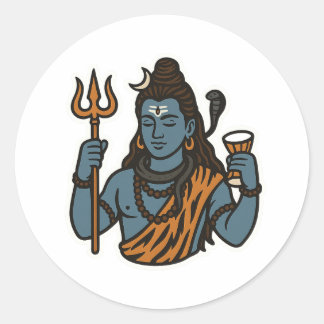 Adesivo "Minimal Lord Shiva Sticker – Trident, Snake