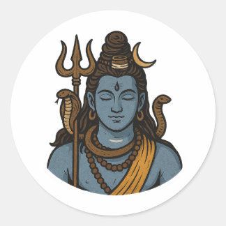 Adesivo "Minimal Lord Shiva Trident, Snake, Divine Calm
