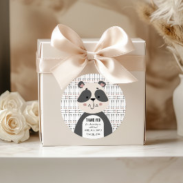 Adesivo Minimal Panda Arrow Neutral Baby Shower Thank You