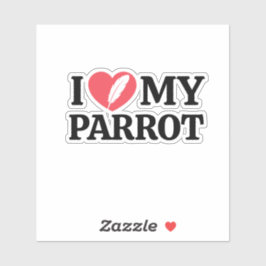 Adesivo Minimal Personalized Parrot Lover Quote Typography