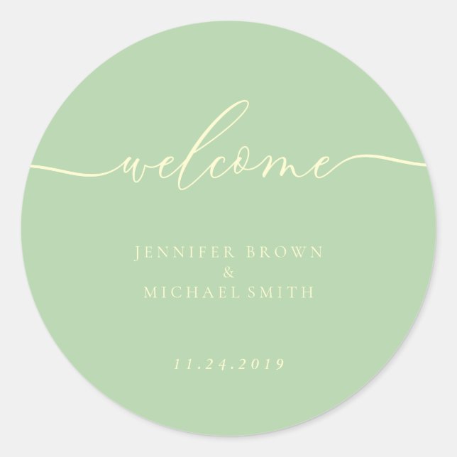 Adesivo Minimal Pistachio & Cream Welcome (Frente)