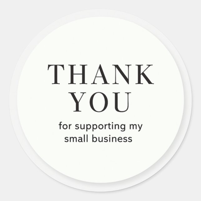 Adesivo Minimal thank you small business sticker (Frente)