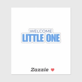 Adesivo Minimal Welcome Little One Baby Boy Shower Sticker