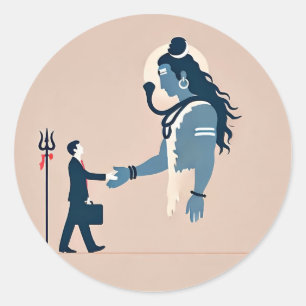 Adesivo minimalism image of an ordinary person greeting go