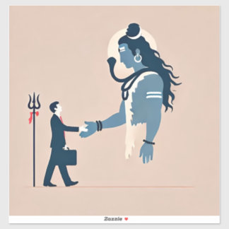 Adesivo minimalism image of an ordinary person greeting go