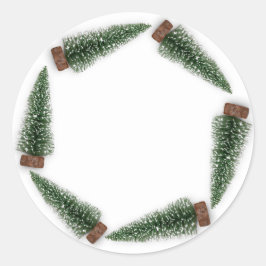 Adesivo Minimalismo Árvore de Natal Gift Green White Winte
