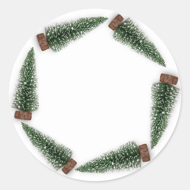 Adesivo Minimalismo Árvore de Natal Gift Green White Winte (Frente)