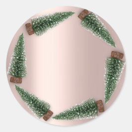 Adesivo Minimalismo Árvore de Natal Gift Rosa Verde