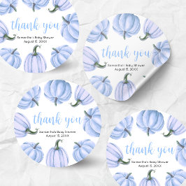 Adesivo Minimalist Blue Pumpkin Fall Baby Shower