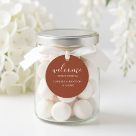 Adesivo Minimalist Boho Terracotta Orange Welcome Wedding