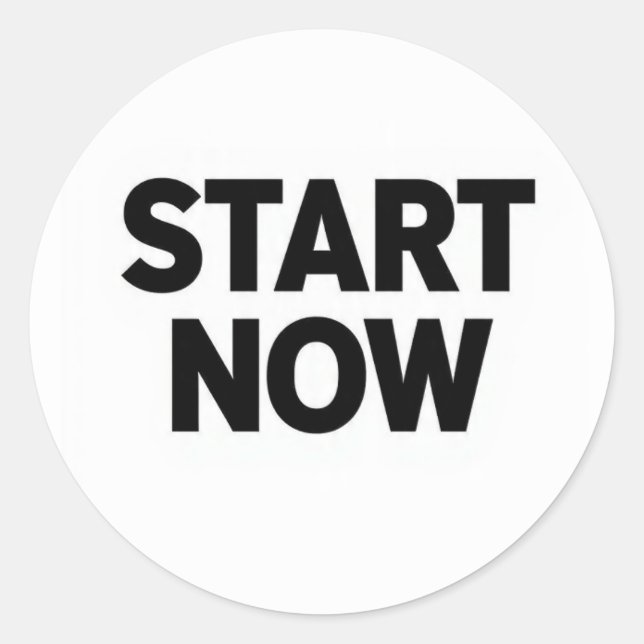 Adesivo Minimalist bold start now text (Frente)