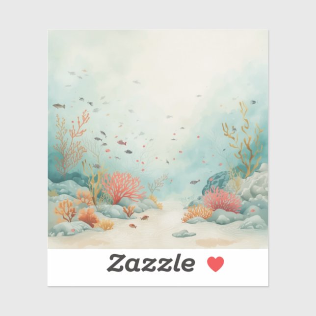 Adesivo Minimalist Coral Reef Painting Collection 🌍✨ (Folha)