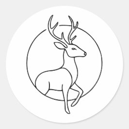 Adesivo Minimalist Deer Line Art – Forest Animal Art