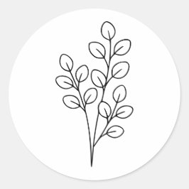 Adesivo Minimalist Eucalyptus Botanical Line Art