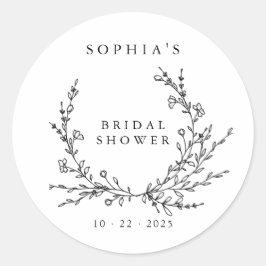 Adesivo Minimalist Floral Line Art Bridal Shower