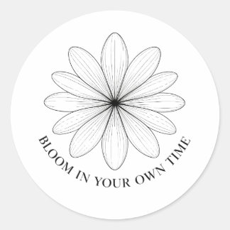 Adesivo Minimalist Flower Bloom In Your Own Time Quote