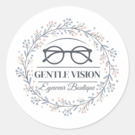 Adesivo Minimalist Flowers Around Reading Glasses Design