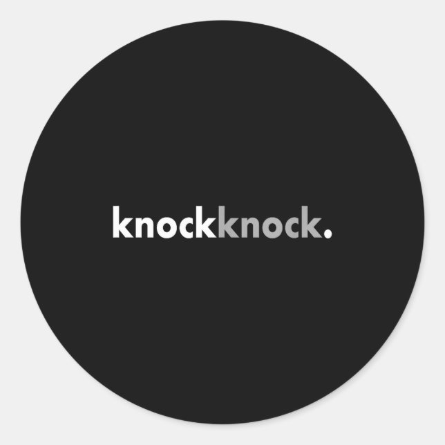 Adesivo Minimalist Funny Joke Lover Knock Knock  (Frente)