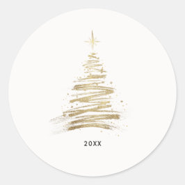 Adesivo Minimalist Gold Tree Christmas Holiday