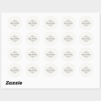 Adesivo Minimalist Happy Birthday Classic Round Sticker 