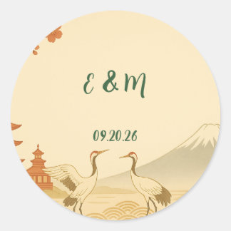 Adesivo Minimalist Japanese Cherry Blossom Wedding Sticker