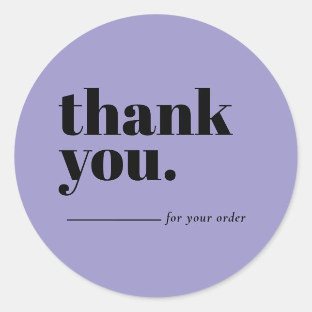 Adesivo Minimalist Lilac Business Customer Thank You (Frente)