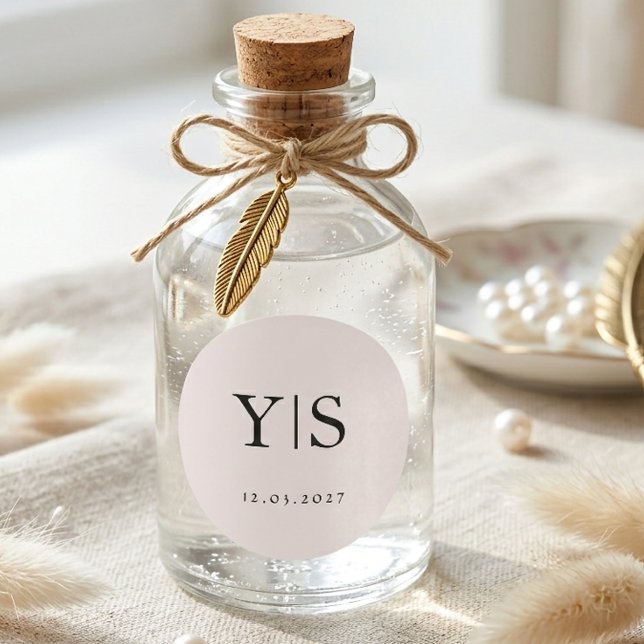 Adesivo Minimalist Monogram Wedding Personalized Initials  (Criador carregado)