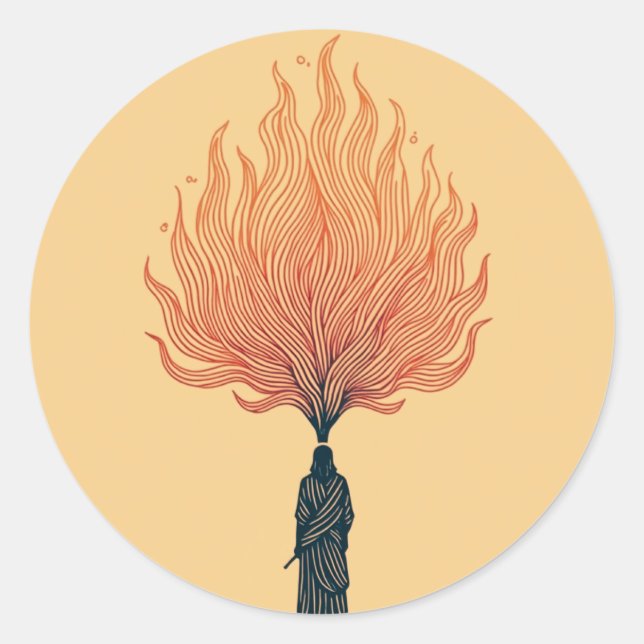 Adesivo Minimalist Moses and the Burning Bush Sticker (Frente)