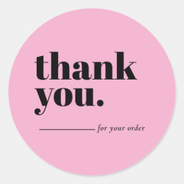 Adesivo Minimalist Pink Business Customer Thank You