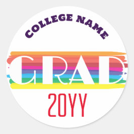 Adesivo Minimalist rainbow stripe graduation