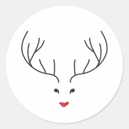 Adesivo minimalist reindeer face