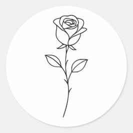 Adesivo Minimalist Rose Botanical Line Art