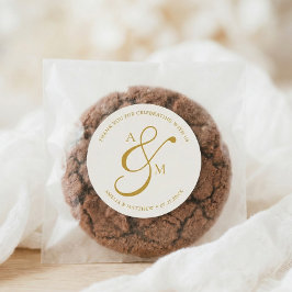 Adesivo Minimalist Script Monogram Wedding White