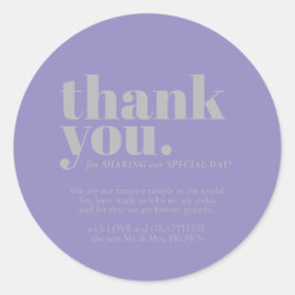 Adesivo Minimalist Thank You elegant Lavender Silver
