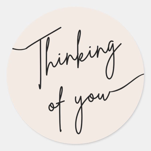 Adesivo Minimalist “Thinking of You” Calligraphy Sticker (Frente)
