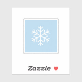 Adesivo Minimalist White Snowflake on Pastel Blue Winter 