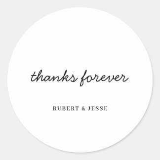 Adesivo Minimalist White Wedding Thank You Sticker