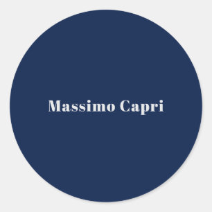 Adesivo Minimalista Azul Escuro Elegante Nome Próprio Text