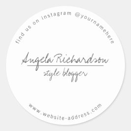 Adesivo Minimalista Branco Manuscrito Único