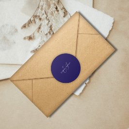 Adesivo minimalista clássico azul e branco