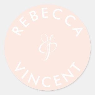 Adesivo Minimalista Coral Casamento Nomes Personalizados C