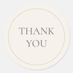 Adesivo Minimalista Creme Ivory Obrigado