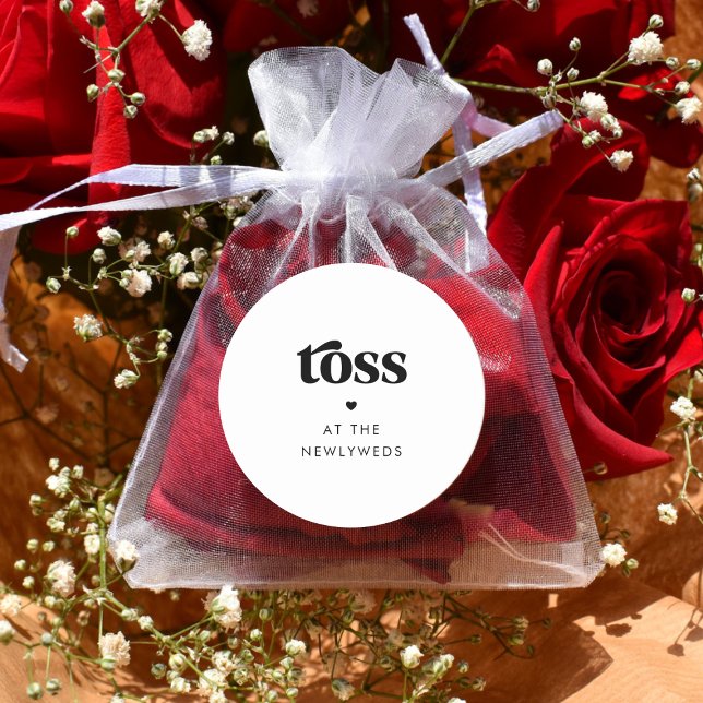 Adesivo Minimalista de Casamento Cardíaco com Script Retro (Criador carregado)