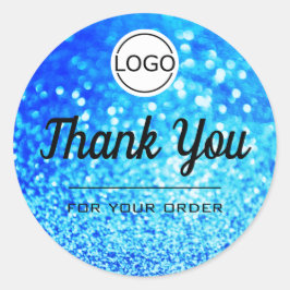 Adesivo Minimalista Elegante De Lúxo Azul - Obrigado