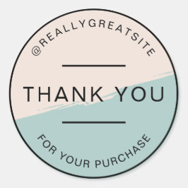 Adesivo Minimalista Estético Beige Obrigado