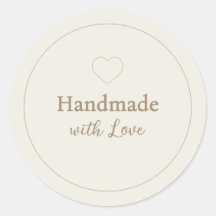 Minimalista "Feito à Mão com Amor" Creme