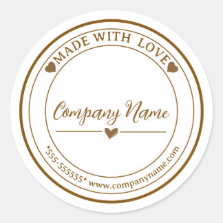Adesivo Minimalista "Feito Com Amor"